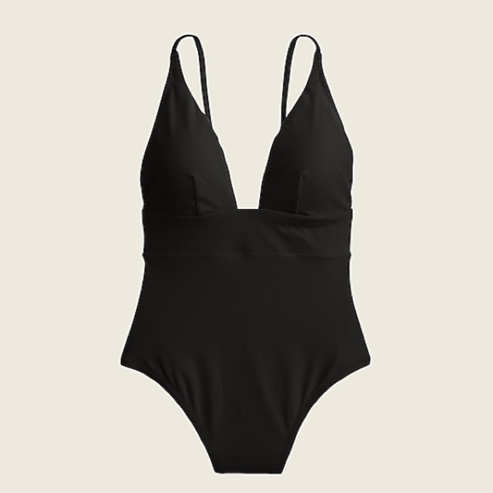 NWT J.Crew Deep V-Neck French One-Piece Swimsuit